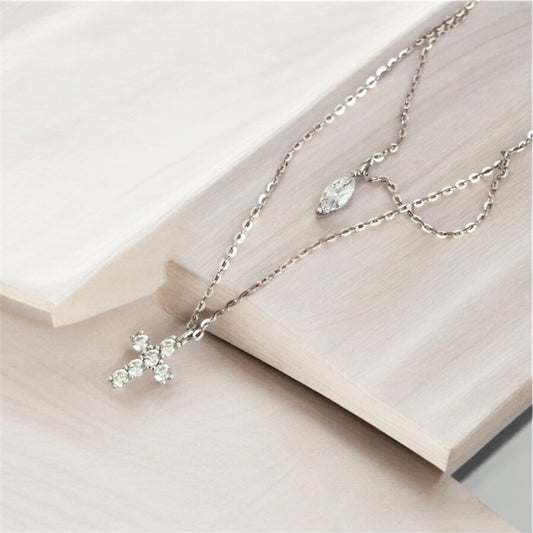 Cross Double Layer Necklaces